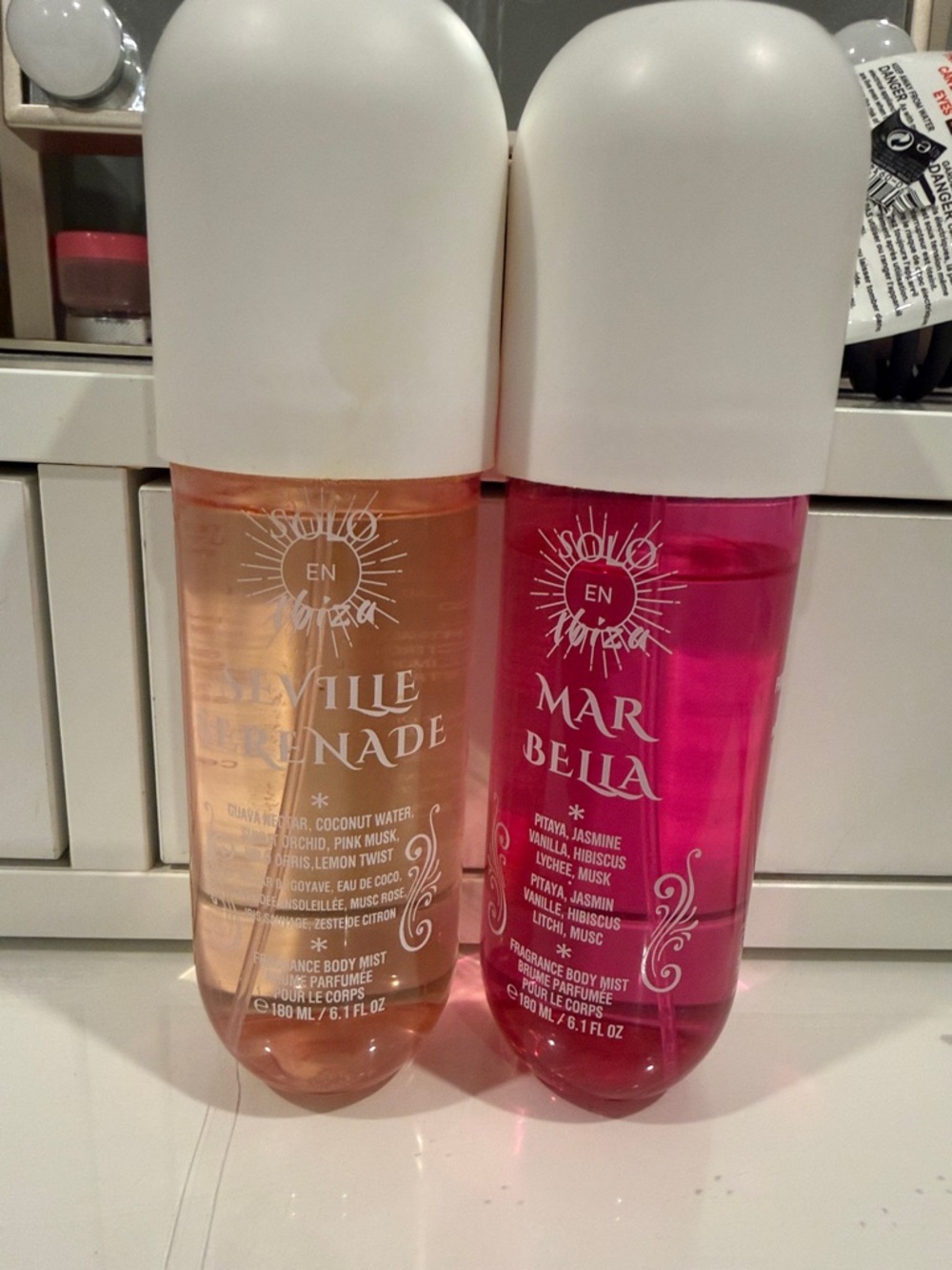 Fragrance Body Mist — Mar Bella & Seville Grenade (Pink, Peach)